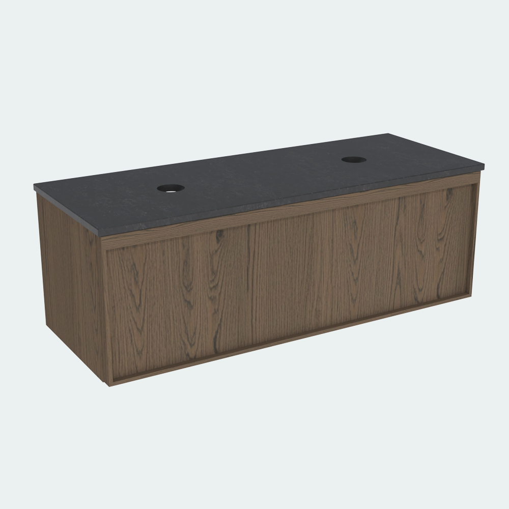 Coalbrook Farnolls 1200mm Double Basin Vanity Unit Smoked Oak FV9120SO