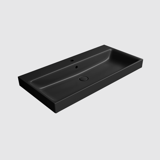 GSI Nubes X 100 x 50 Single Wall Mounted Basin ( Matt Black )