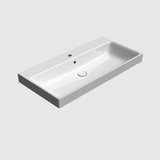 GSI Nubes X 100 x 50 Single Wall Mounted Basin ( Gloss White )