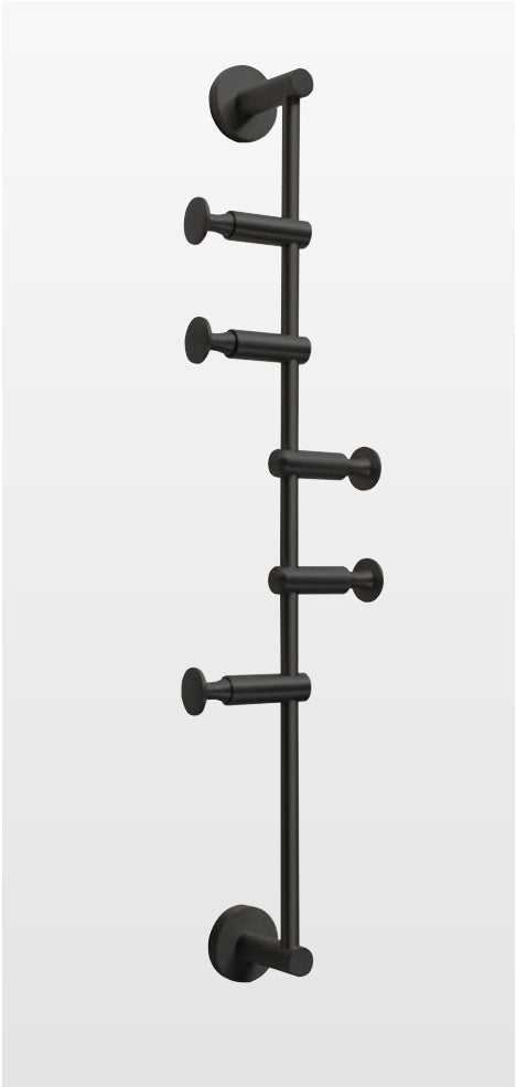 Origins Living Archer Vertical Rail With 5 Hooks in Satin Brass