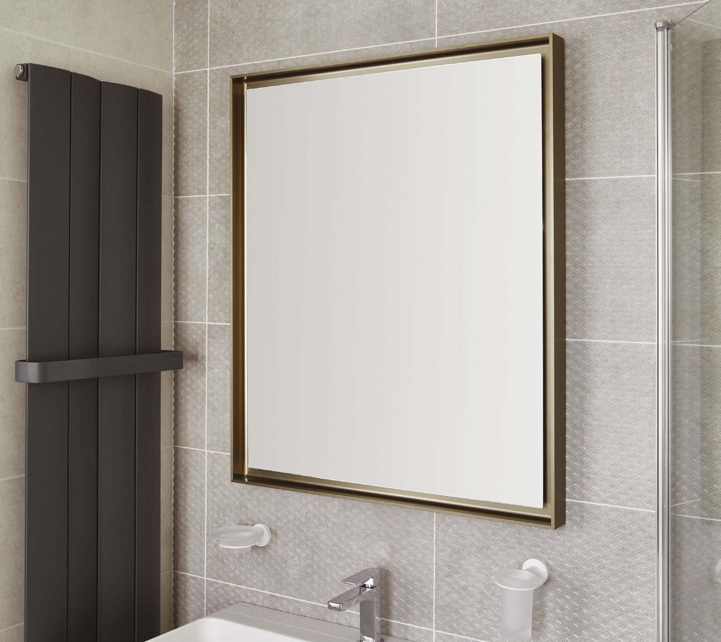 Origins Living Brooklyn Mirror in a bathroom setting