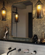 Origins Living City Rectangular Mirror in a bathroom setting
