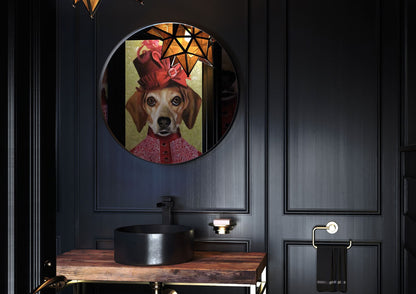 Origins Living City Round Mirror in a bathroom setting