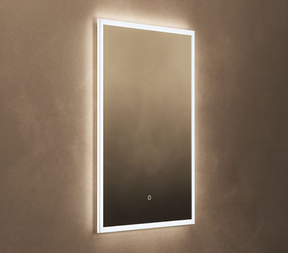 Origins Living Cleo Rectangular LED Mirror in a bathroom setting