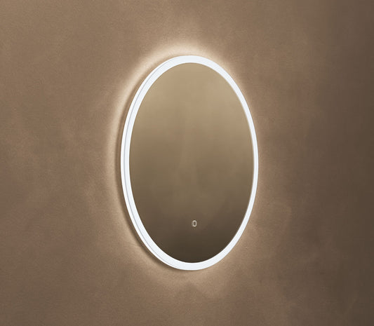 Origins Living Cleo Round LED Mirror in a bathroom setting