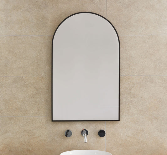 Origins Living Docklands Arch Mirror in a bathroom setting