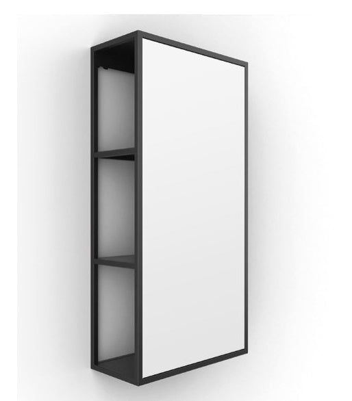 Origins Living Dockside Mirror With Open Shelving in Matt Black