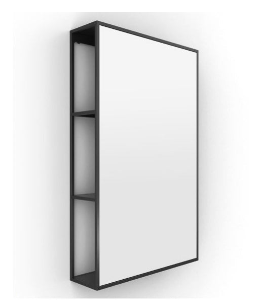 Origins Living Dockside Mirror With Open Shelving in Matt Black