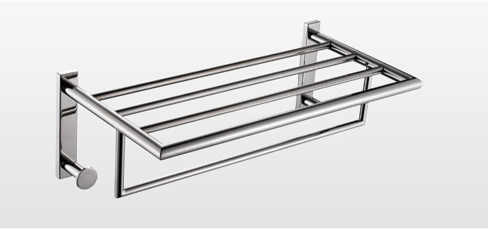 Origins Living G Pro Towel Rack with Hooks in Polished Stainless Steel