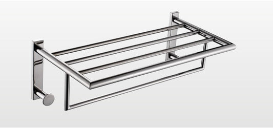 Origins Living G Pro Towel Rack with Hooks in Polished Stainless Steel