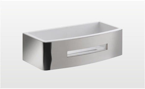 Origins Living Gedy Poseidon Rectangular Basket in Chrome / Matt White