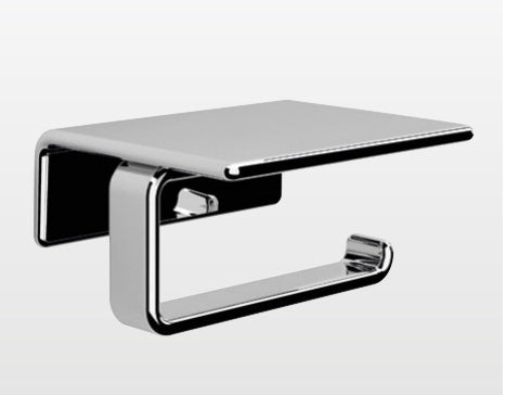 Origins Living Il Giglio Toilet Roll Holder with Shelf in Chrome