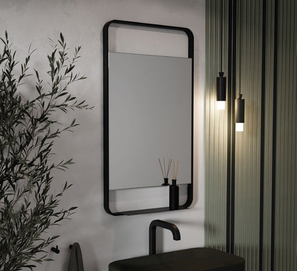 Origins Living Ludgate Mirror with Shelf in a bathroom setting