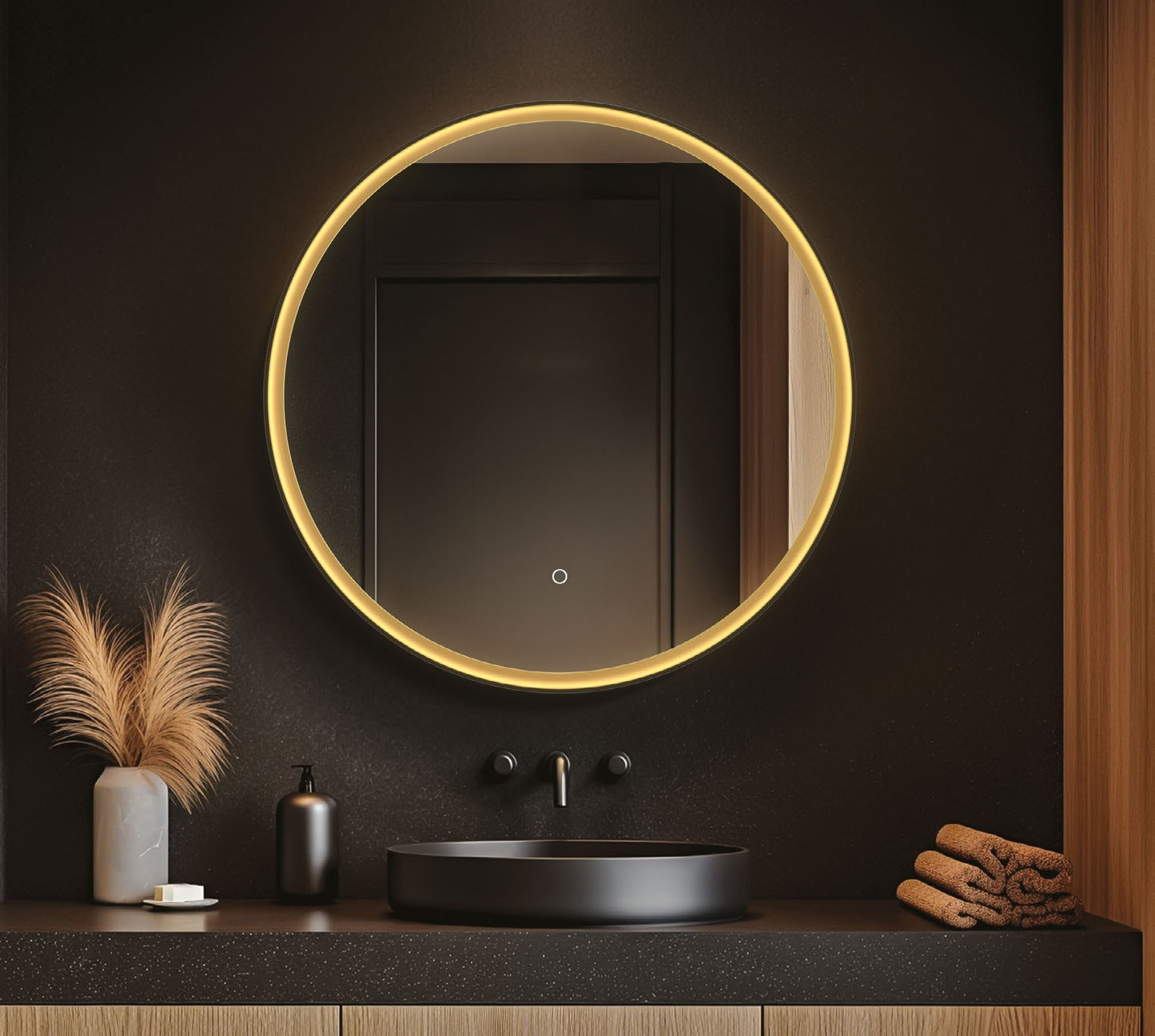Origins Living Luxor LED Mirror in a bathroom setting