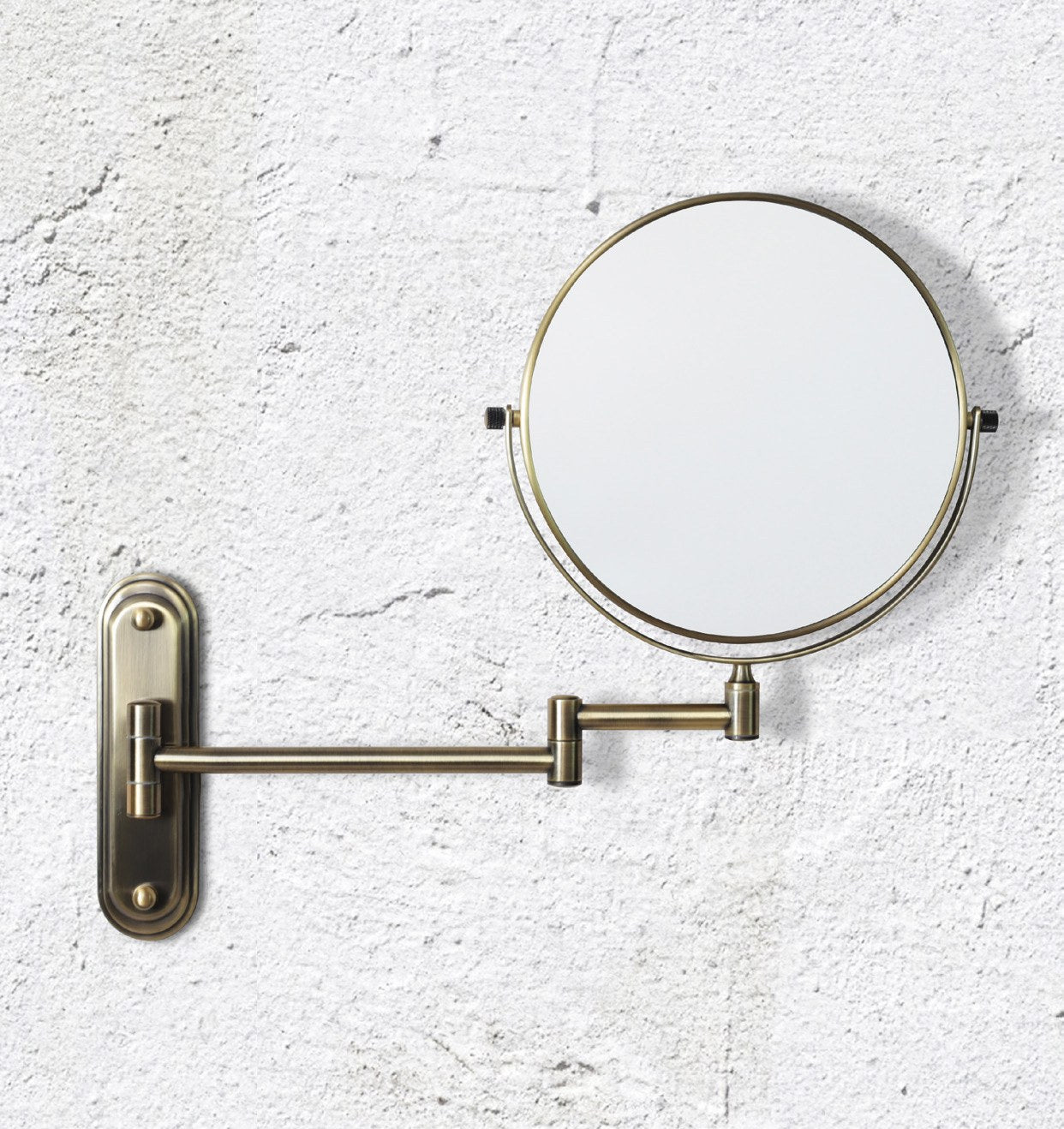 Origins Living Mason Reversible Magnifying Wall Mirror in a bathroom setting
