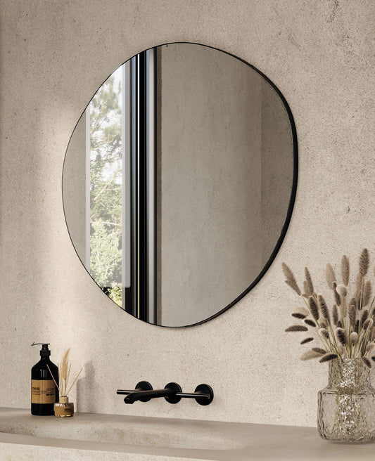 Origins Living Oslo Organic Mirror in a bathroom setting