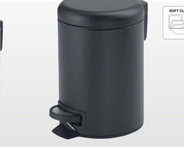 Origins Living Potty Pedal Bin 5L in Matt Black