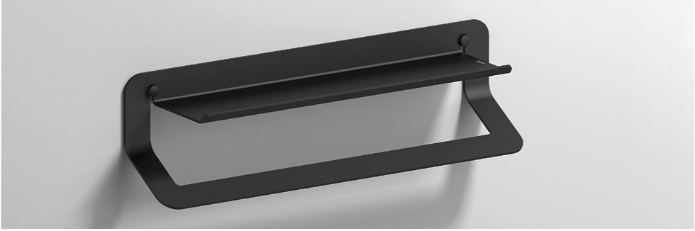 Origins Living Quick Towel Rail & Shelf in Matt Black