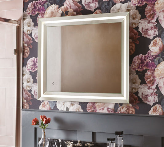 Origins Living Ravenna Light LED Mirror in a bathroom setting