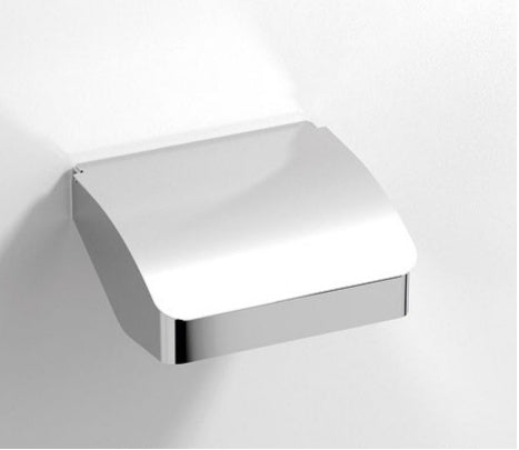 Origins Living S Cube Toilet Roll Holder with Flap in Chrome