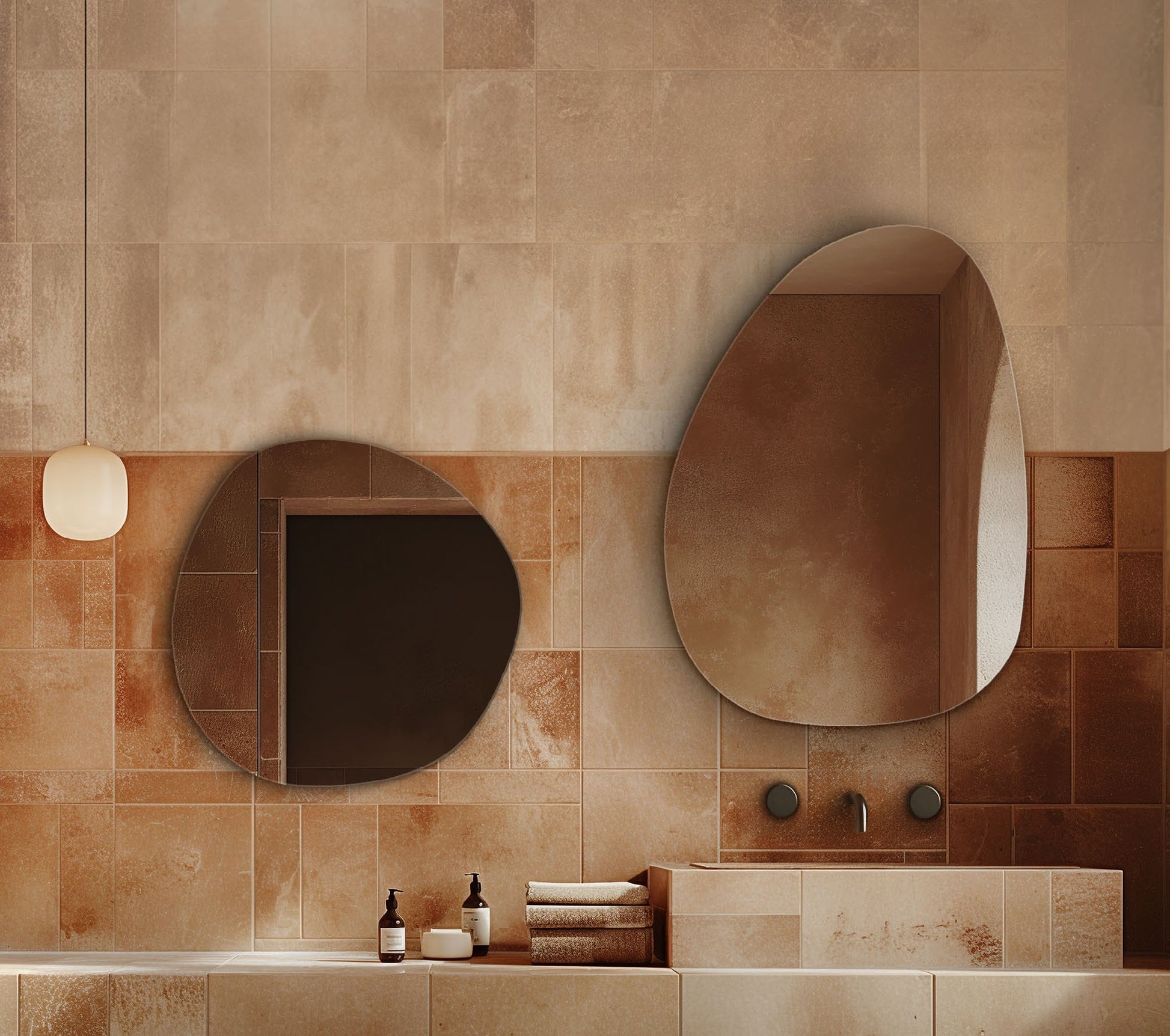 Origins Living Slim Organic Mirror in a bathroom setting