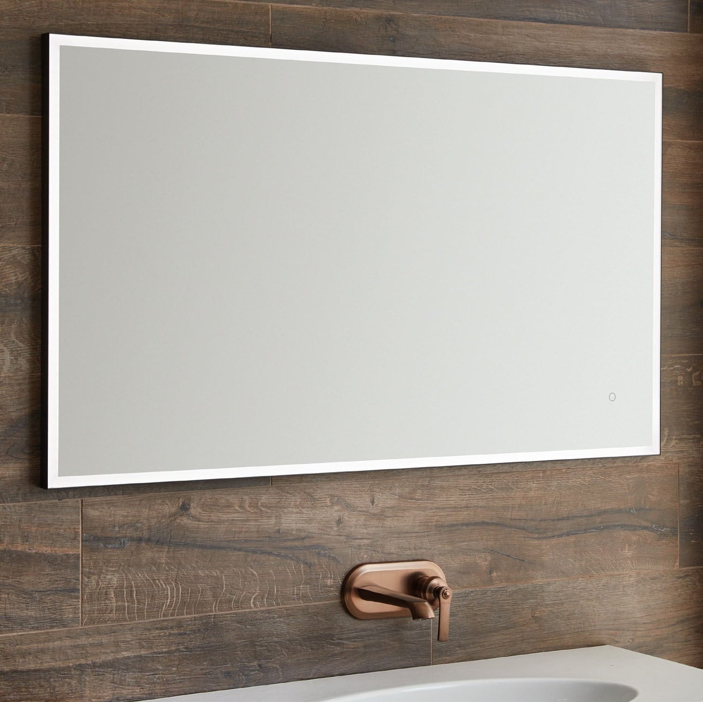 Origins Living Tate Light LED Mirror in a bathroom setting