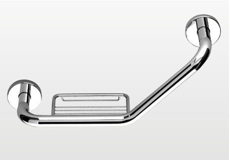 Origins Living Tecno Project Angled Grab Rail with Basket in Chrome