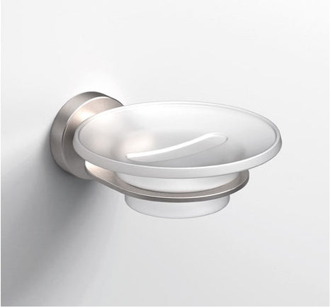 Origins Living Tecno Project Glass Soap Dish in Brushed Nickel