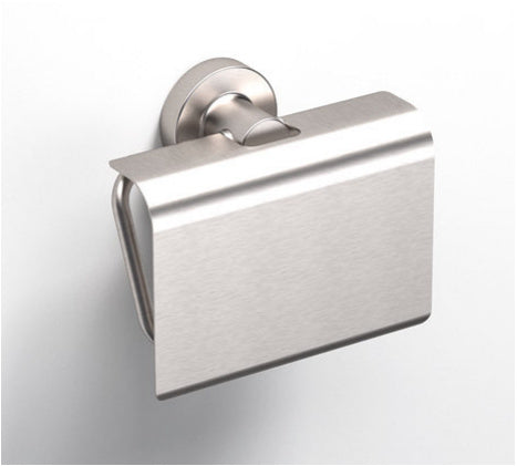 Origins Living Tecno Project Toilet Roll Holder with Flap in Brushed Nickel