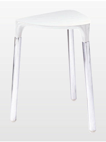 Origins Living Yannis Stool in Matt White / Chrome