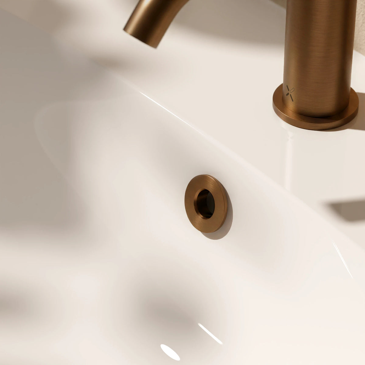 Crosswater Ceramic Basin Overflow Cover in Brushed Bronze