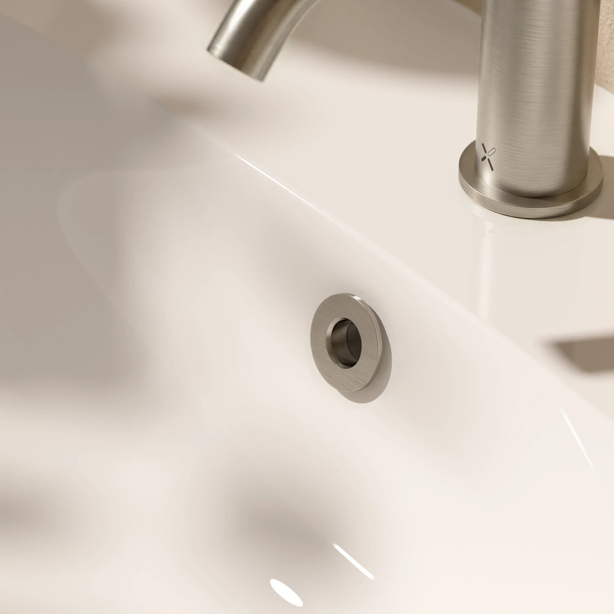 Crosswater Ceramic Basin Overflow Cover in Brushed Nickel