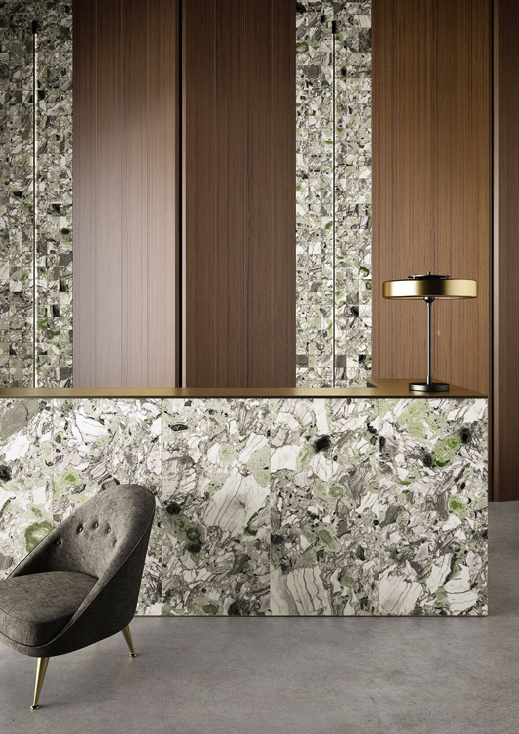 Fioranese Sound of Marbles Screziato Vivace 74x148 with 15x15 lifestyle