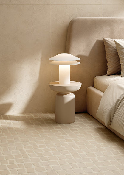 Fioranese Fusion Plaster Powder 60x120 with Mosaico Maxi bedroom lifestyle
