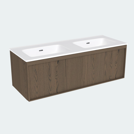 Coalbrook Farnolls 1200mm Double Basin Vanity Unit Smoked Oak FV9120SO