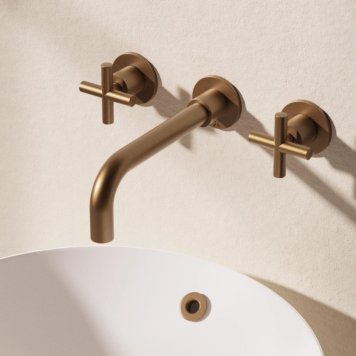 Crosswater MPRO Crosshead 3 Hole Wall Basin Tap