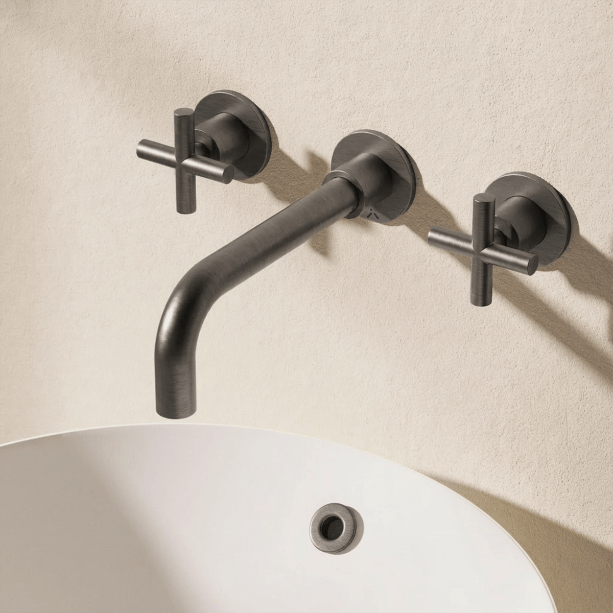 Crosswater MPRO Crosshead 3 Hole Wall Basin Tap