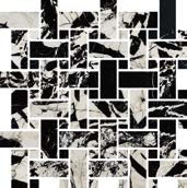 Fioranese Prestige Black Antique Effect mosaico weave swatch