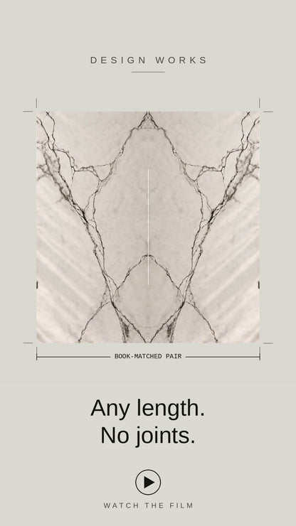 Design Works Bespoke worktops launch video: any length, no joints, in Prestige, Castle Grey Etched Vein and Microstone Trani Beige