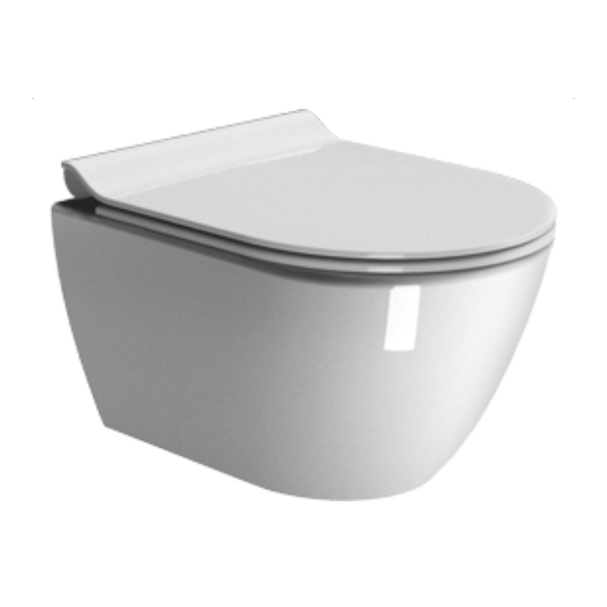 GSI Pura 50 rimless wall hung WC in gloss white