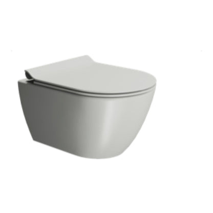 GSI Pura 50 rimless wall hung WC in matt cenere