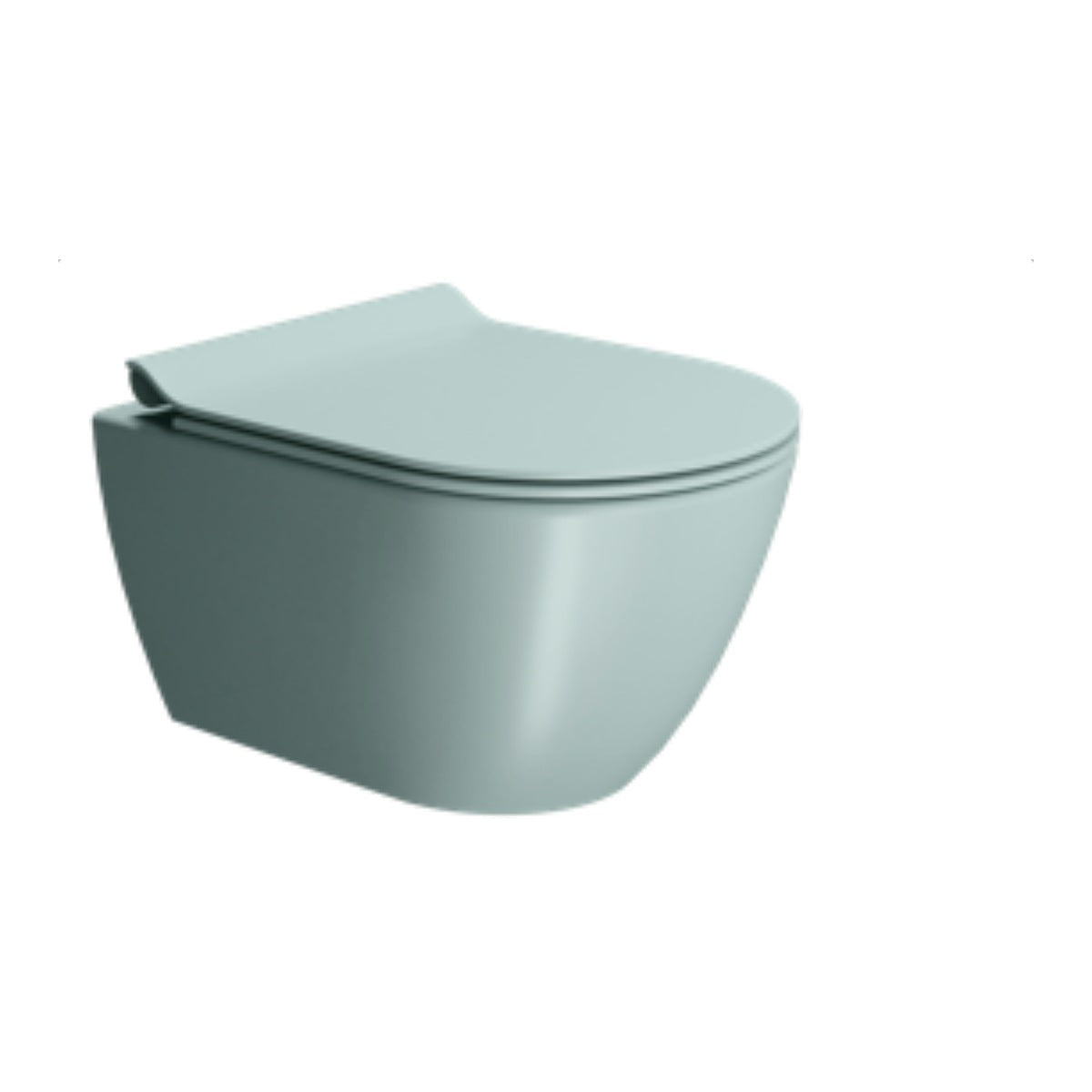 GSI Pura 50 rimless wall hung WC in matt ghiaccio