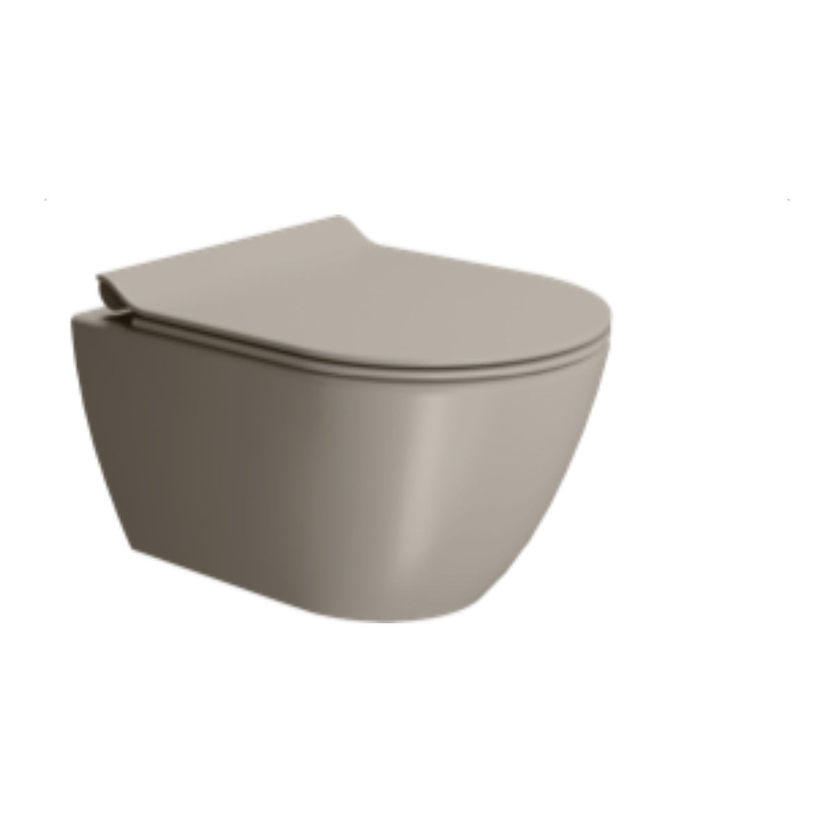 GSI Pura 50 rimless wall hung WC in matt tortora