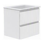 GSI Pura Ribbed 122 two drawer unit in matt white