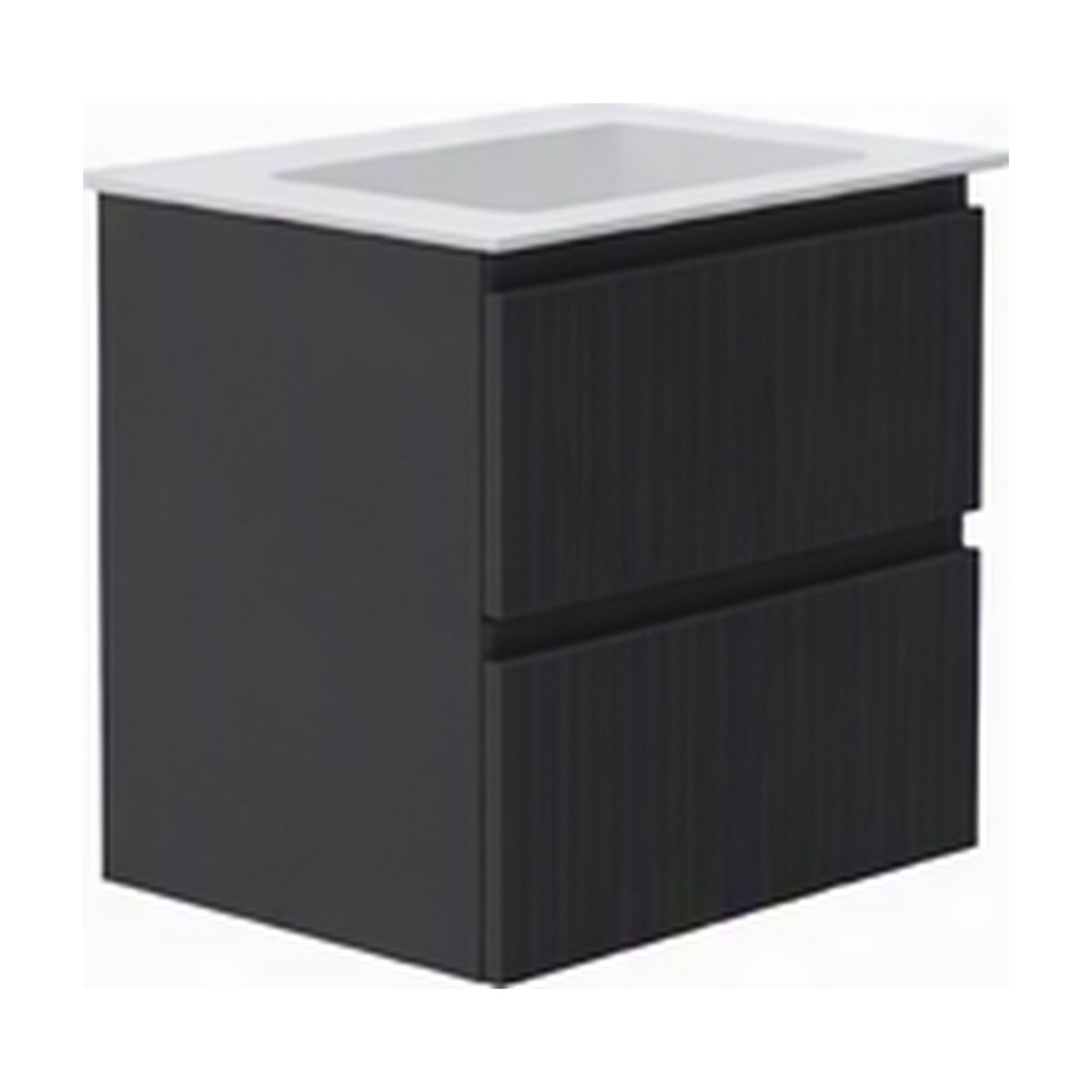 GSI Pura Ribbed 122 two drawer unit in matt black