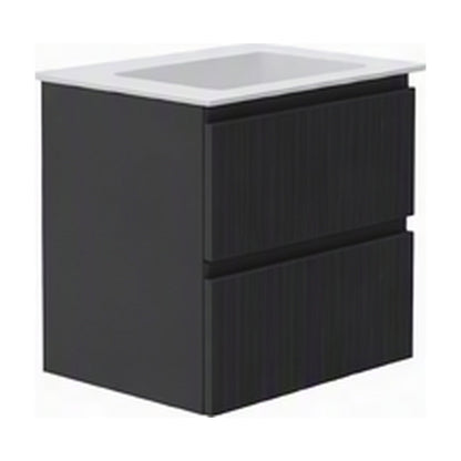 GSI Pura Ribbed 122 two drawer unit in matt black