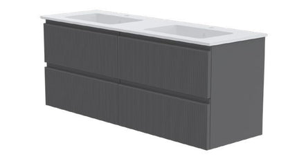 GSI Pura Ribbed 162 four drawer unit with double basin