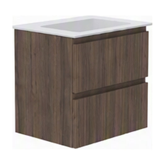 GSI Pura Ribbed 62 two drawer unit in walnut