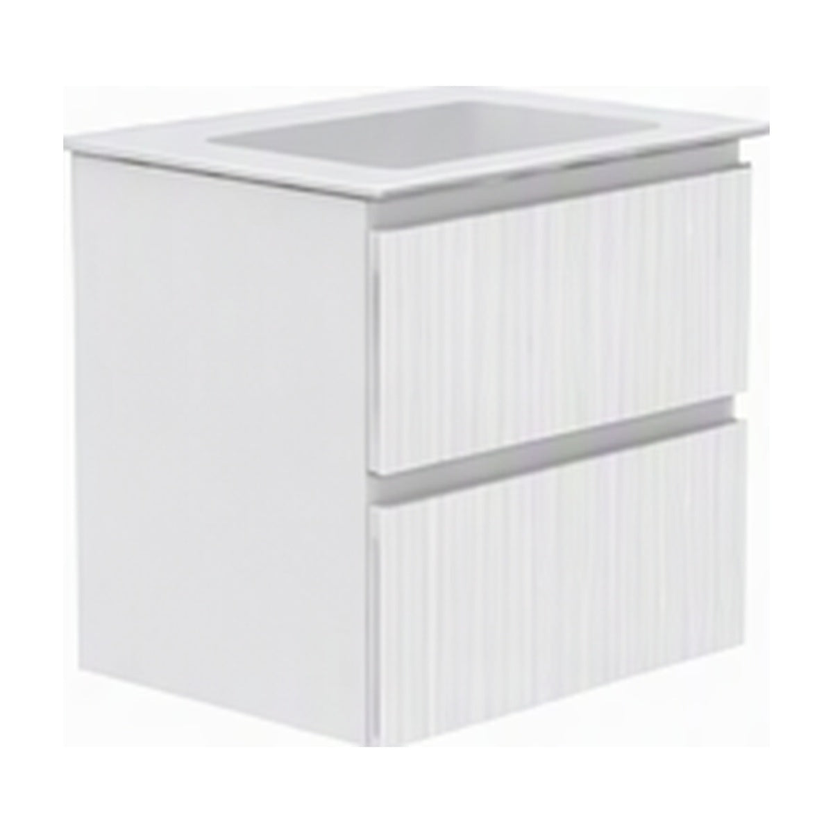 GSI Pura Ribbed 62 two drawer unit in matt white