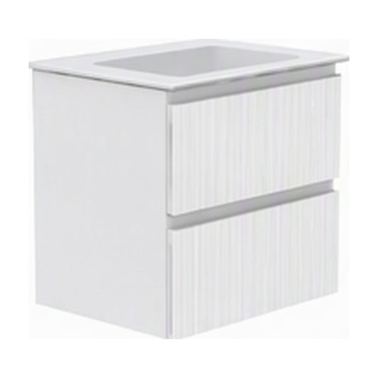 GSI Pura Ribbed 62 two drawer unit in matt white
